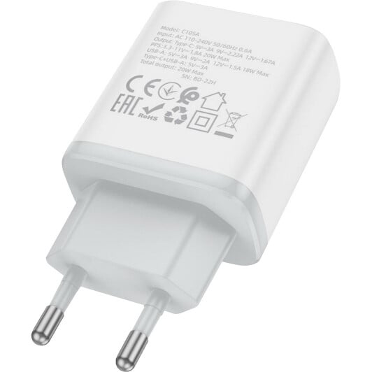 Сетевое зарядное устройство Hoco C105A 6931474782946 20 Вт