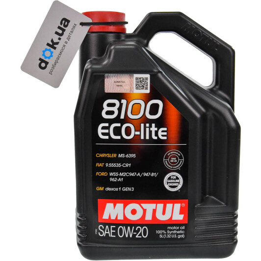 Масло Motul 8100 Eco-Lite 0W-20 5 л на Isuzu Rodeo