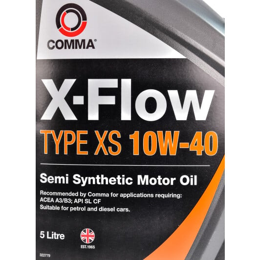 Моторна олива Comma X-Flow Type XS 10W-40 5 л на Fiat Idea