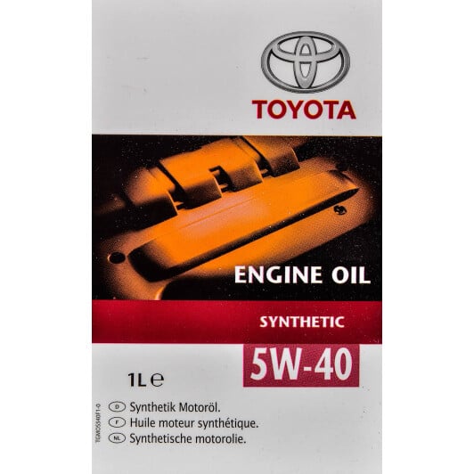 Моторное масло Toyota Synthetic 5W-40 1 л на Peugeot 107