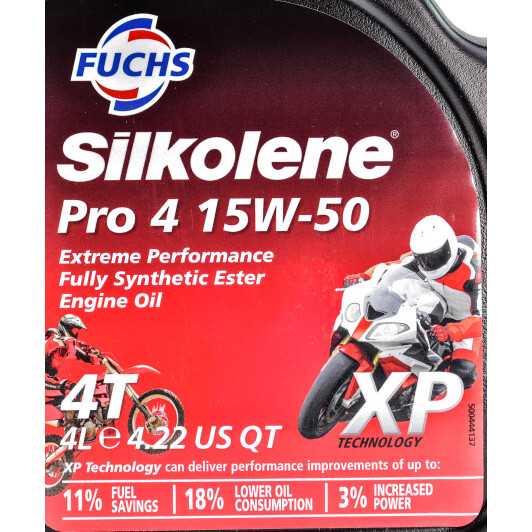 Fuchs Silkolene Pro 4 XP 15W-50, 4 л (600985226) моторное масло 4T 4 л