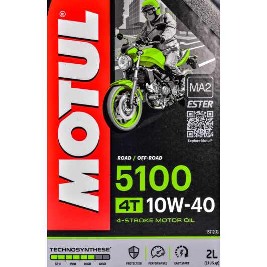 4T Motul 5100 10W-40, 2 л (836521) моторна олива 4T 2 л