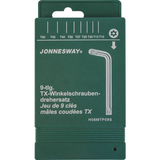 Набір ключів TORX Jonnesway H08MtP09S T10H-T50H 9 шт