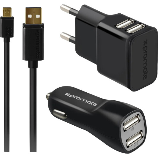 Usb зарядка в авто Promate chargmateeu2black