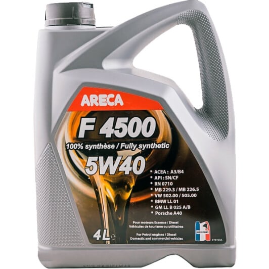 Моторна олива Areca F4500 5W-40 4 л на Citroen DS4