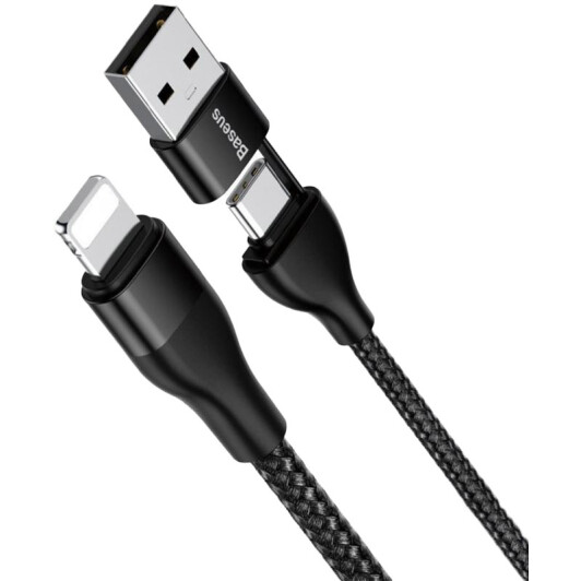 Кабель 2 в 1 Baseus Dual Output 2-in-1 CATLYW-G01 USB - Apple Lighting - USB type-C 1 м