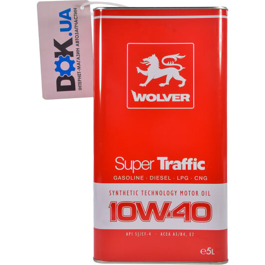 Моторна олива Wolver Super Traffic 10W-40 5 л на Peugeot 605