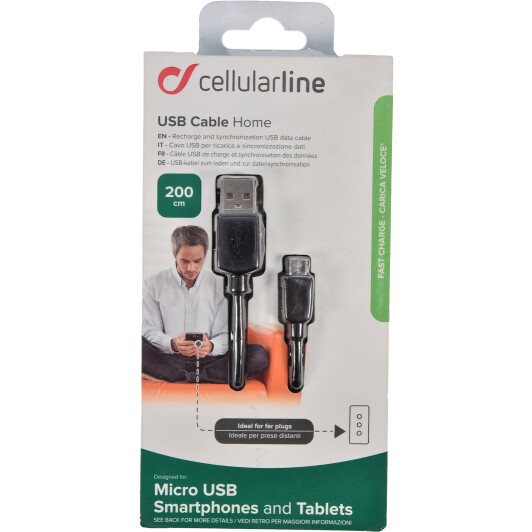 Кабель CellularLine Home USBDATACMICROUSB2M USB - Micro USB 2 м