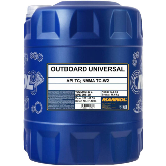 Mannol Outboard Universal, 20 л (MN7208-20) моторна олива 2T 20 л