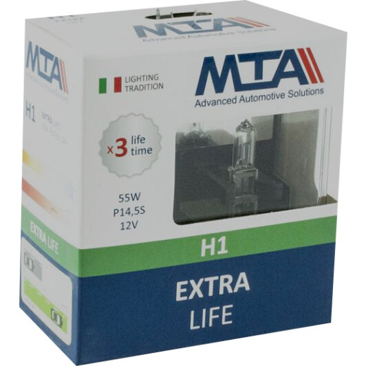 Автолампа MTA Extra Life H1 P14,5s 55 W прозрачная 80115ELB2