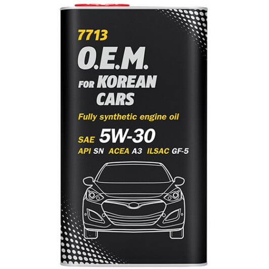 Моторное масло Mannol O.E.M. For Korean Cars (Metal) 5W-30 4 л на SAAB 900