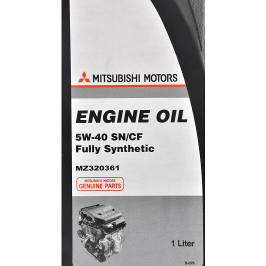 Моторное масло Mitsubishi Engine Oil SN/CF 5W-40 1 л на Fiat Stilo