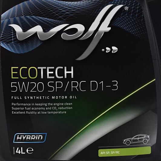 Моторное масло Wolf EcoTech SP/RC D1-3 5W-20 4 л на Kia Pride