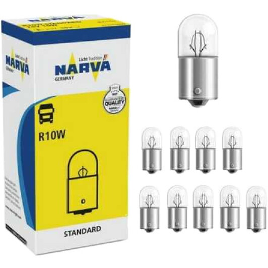 Автолампа Narva Standard R10W BA15s 10 W прозора 17311_10