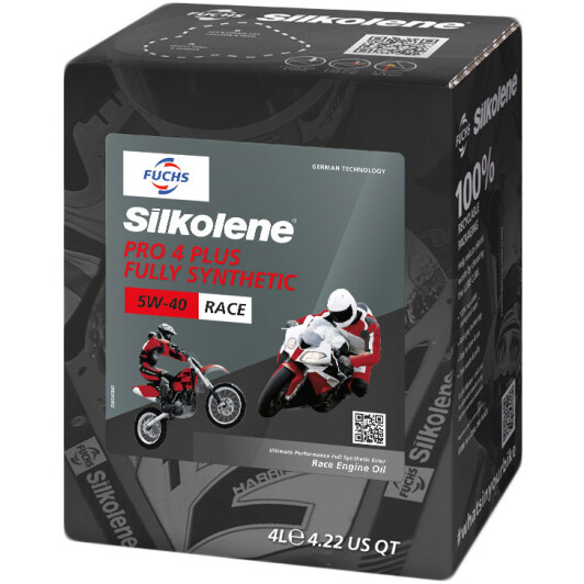 Моторное масло 4T Fuchs Silkolene Pro 4 Plus 5W-40 синтетическое 4 л