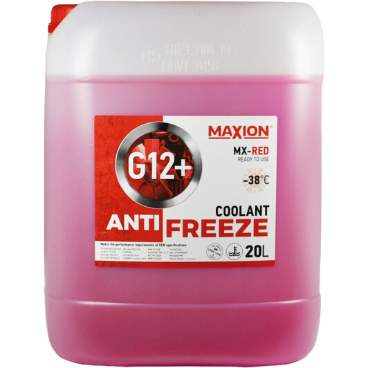 Готовий антифриз Maxion G12+ червоний -38 °C 20 л