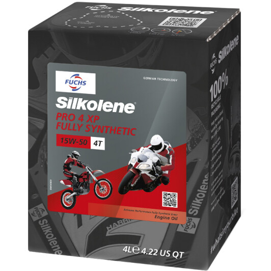 Моторное масло 4T Fuchs Silkolene Pro 4 XP Lube Cube 15W-50 синтетическое