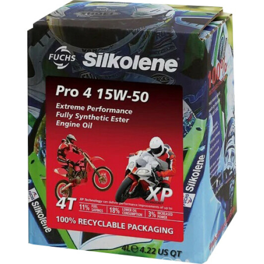 Моторное масло 4T Fuchs Silkolene Pro 4 XP Lube Cube 15W-50 синтетическое