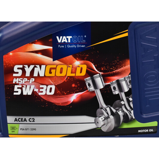 Моторна олива VatOil SynGold MSP-P 5W-30 4 л на Peugeot 406