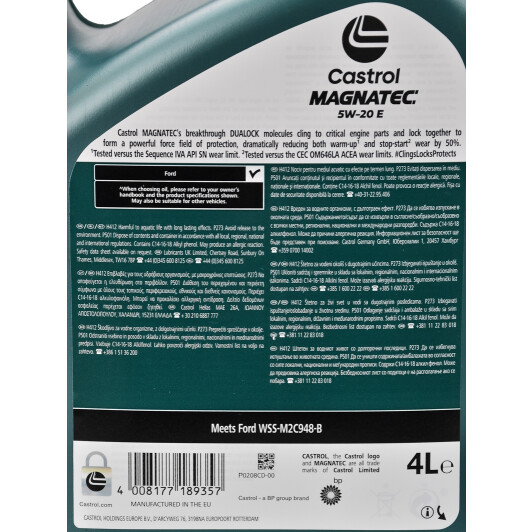 Масло Castrol Magnatec E 5W-20 4 л на Chrysler 300C