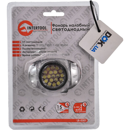 Налобный фонарь Intertool LB-0301