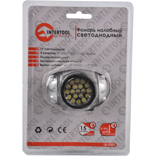 Налобный фонарь Intertool LB-0301