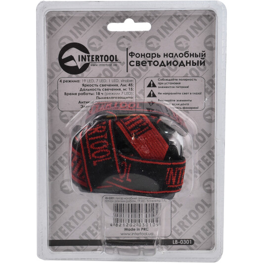 Налобный фонарь Intertool LB-0301