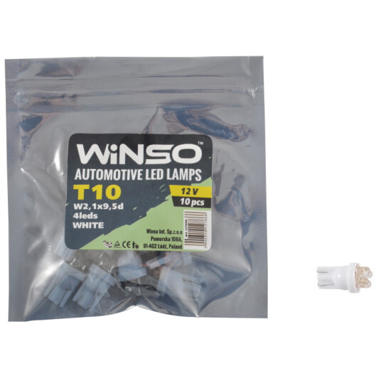 Автолампа Winso T10 W2,1x9,5d белая 127660