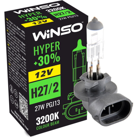 Автолампа Winso Hyper +30% H27/2 PGJ13 27 W прозора 712890