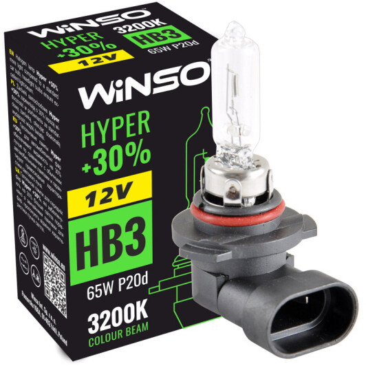 Автолампа Winso Hyper +30% HB3 P20d 65 W прозора 712500