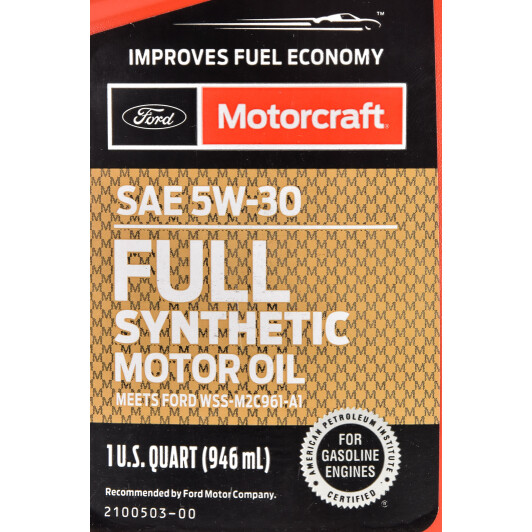 Моторна олива Ford Motorcraft Full Synthetic 5W-30 0,95 л на BMW 1 Series