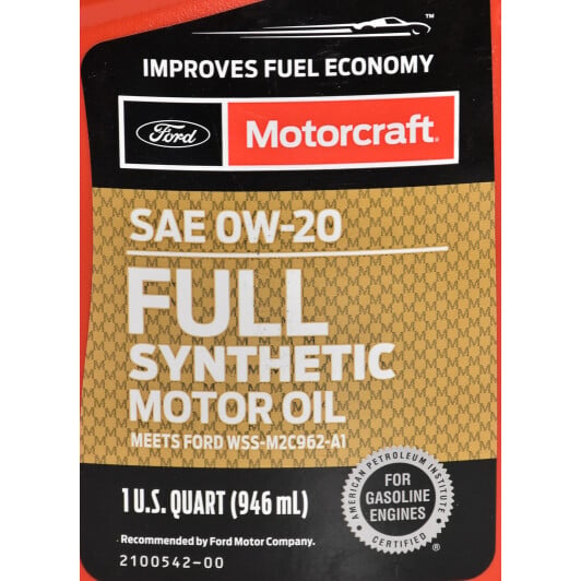 Моторное масло Ford Motorcraft Full Synthetic 0W-20 0,95 л на Honda StepWGN