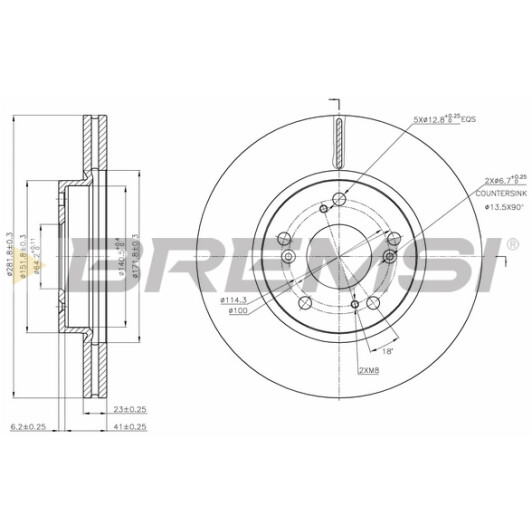 cd7539v Bremsi Тормозной диск