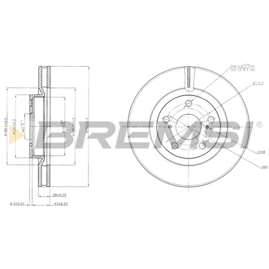 cd7646v Bremsi Тормозной диск