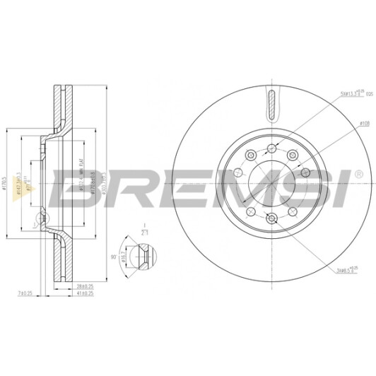 cd7615v Bremsi Тормозной диск