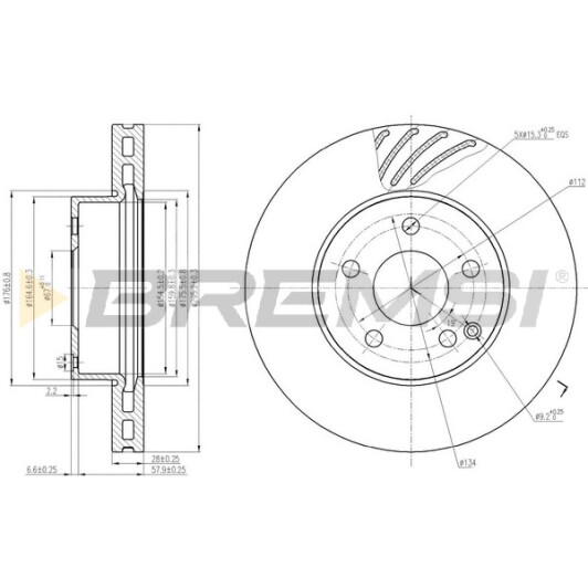 Гальмівний диск Bremsi cd7690v