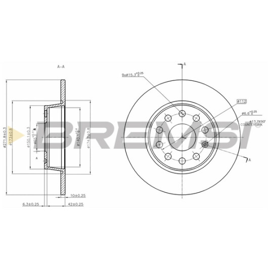 Гальмівний диск Bremsi cd7895s
