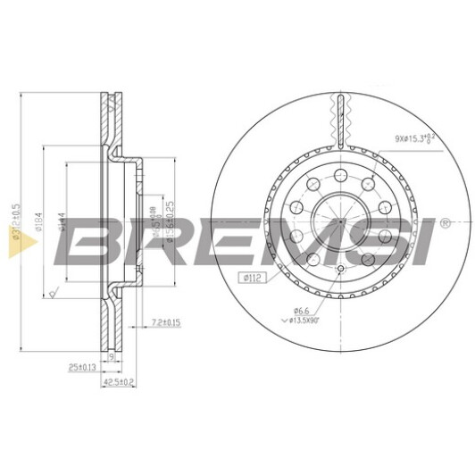Тормозной диск Bremsi cd7305v