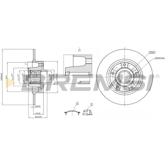 Тормозной диск Bremsi cd7732s