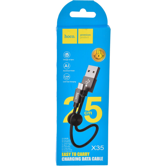 Кабель Hoco X35 X35MICROL025MBLACK USB - Micro USB 0,25 м