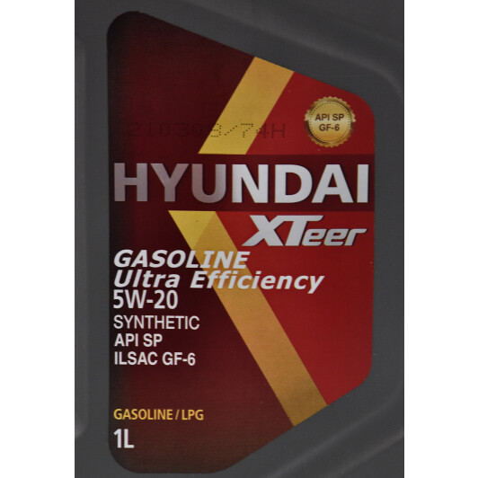 Моторное масло Hyundai XTeer Gasoline Ultra Efficiency 5W-20 1 л на Jaguar XJS