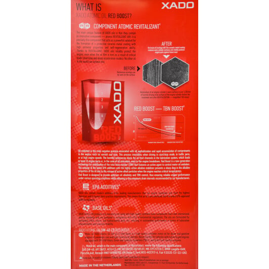 Моторное масло Xado Atomic Oil C3 RED BOOST 5W-40 5 л на Lexus RC