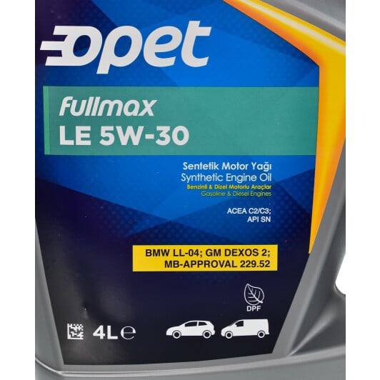 Моторное масло Opet Fullmax LE 5W-30 4 л на Lexus RC