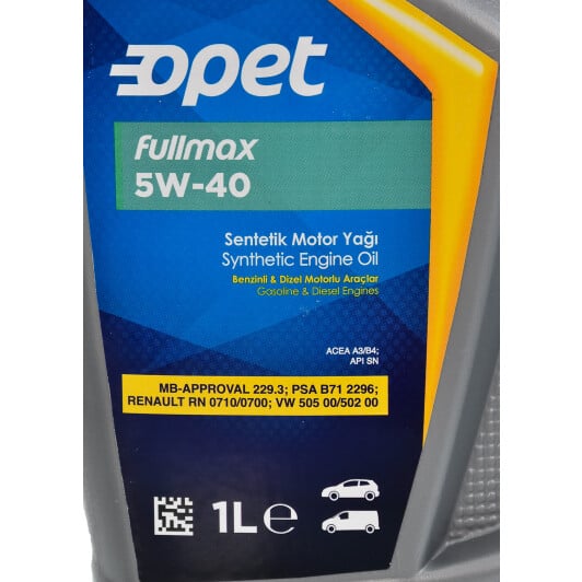 Моторное масло Opet Fullmax 5W-40 1 л на Opel Kadett