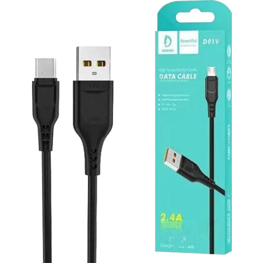 Кабель Denmen D01V DM-D01V-BK USB - Micro USB 1 м