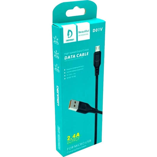 Кабель Denmen D01V DM-D01V-BK USB - Micro USB 1 м