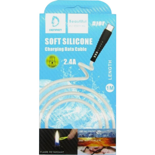 Кабель Denmen D19T DM-D19T-WH USB - type-C 1 м
