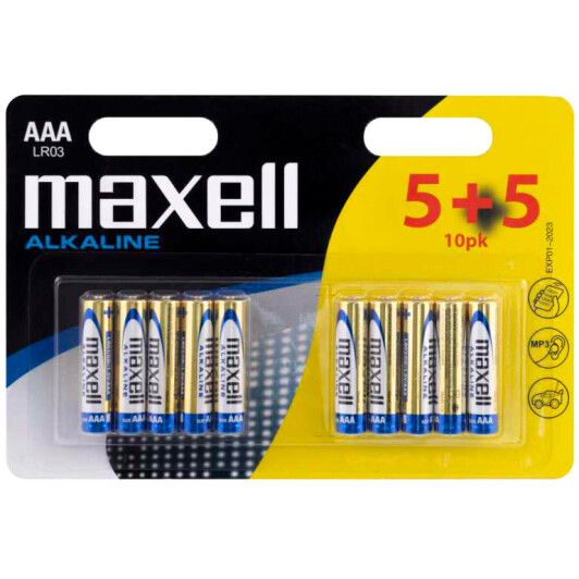 Батарейка Maxell 4902580724924 AAA (мизинчиковая) 1,5 V 10 шт