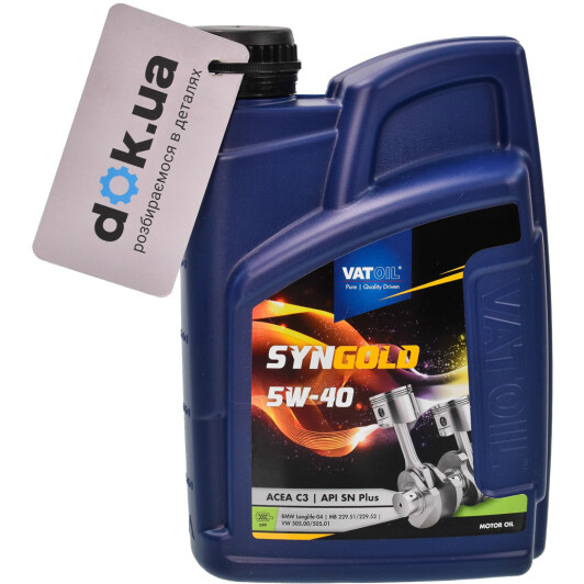 Моторное масло VatOil SynGold 5W-40 для Fiat Stilo 1 л на Fiat Stilo