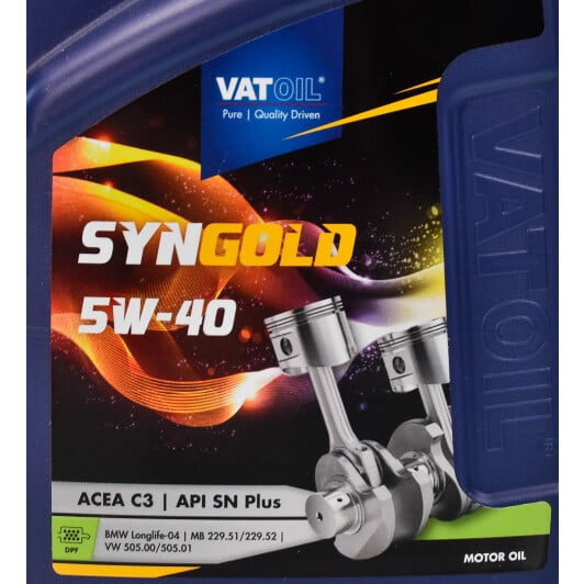 Моторна олива VatOil SynGold 5W-40 1 л на Chevrolet Kalos